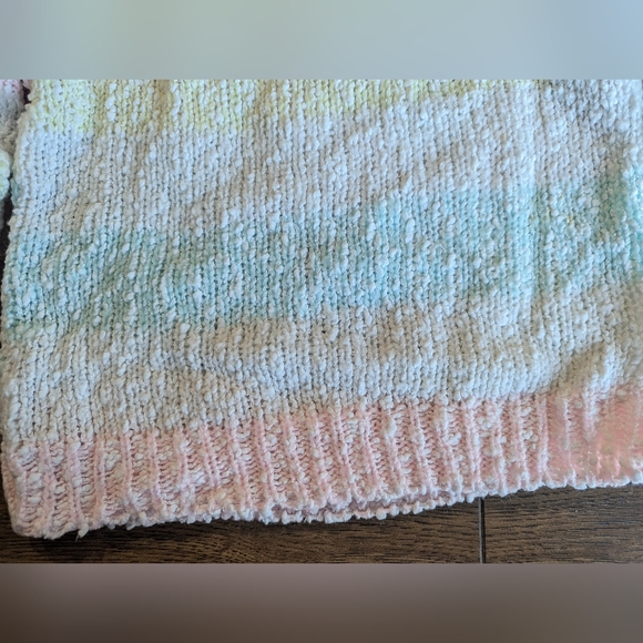 Forindi Women's 100% Acrylic Soft Pastel Rainbow Thick Striped Sweater Sz Small - Picture 14 of 14